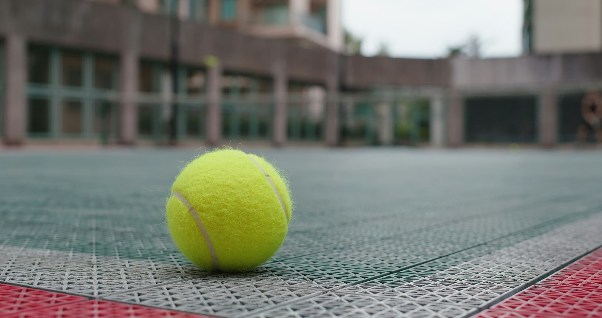 Tennis ball on a tennis court
